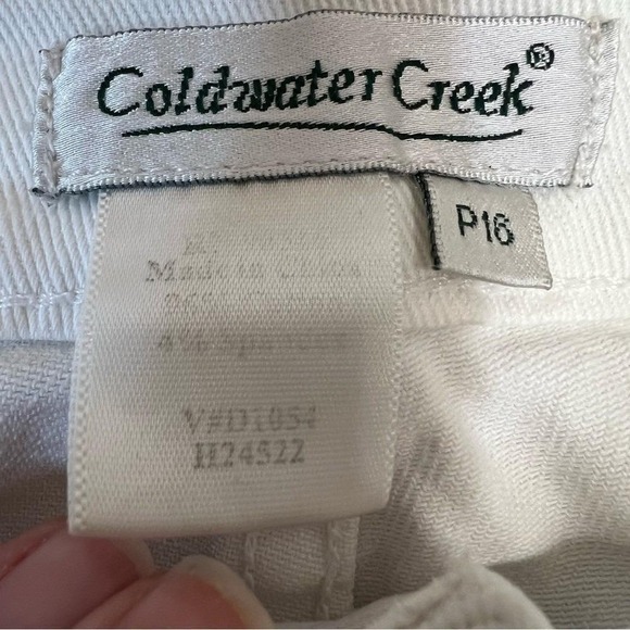 Vintage Coldwater Creek White Floral Wide Leg Cropped Jeans Cottagecore Boho 16P - Picture 6 of 9